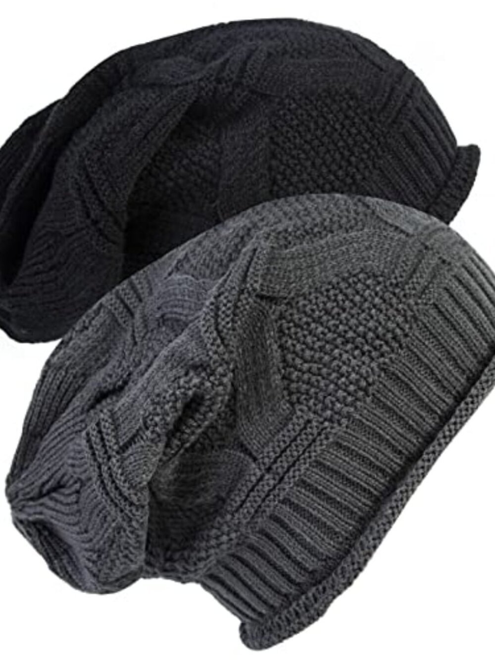 🆕 2 Pack Slouchy Beanie Knit Winter Soft Warm Oversized CC Hats Women Men